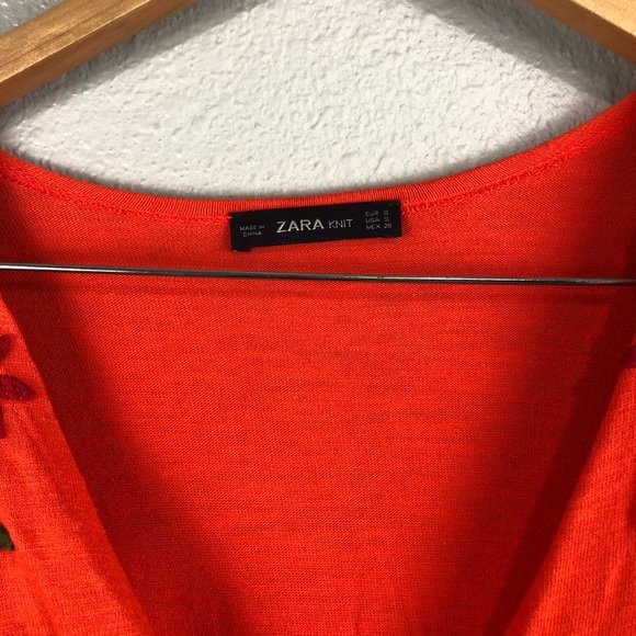 Zara Knit Embroidered Wrap Dress - Picture 2 of 10